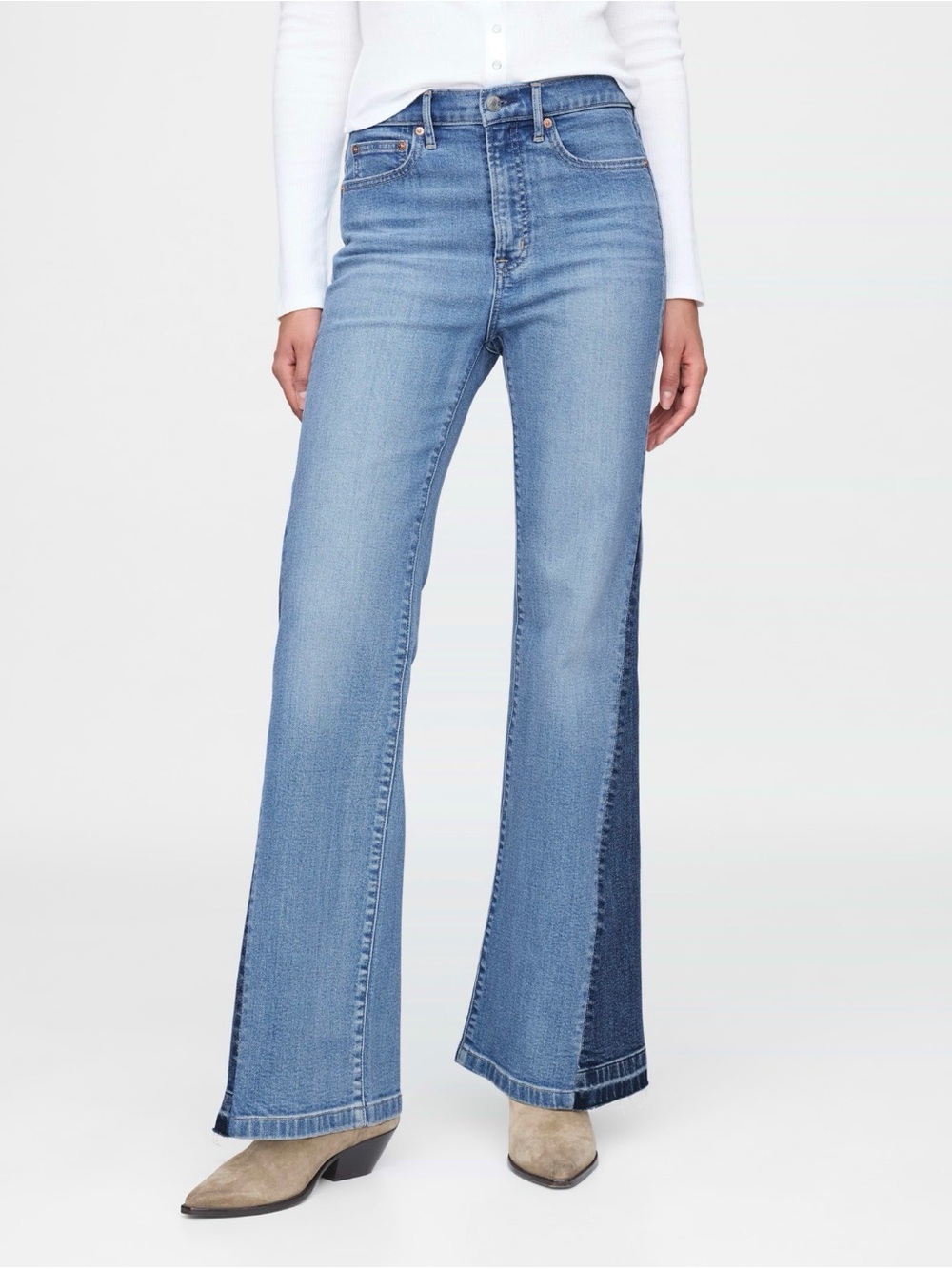 Gap High-Rise Two-Tone Flared Women’s Jeans
